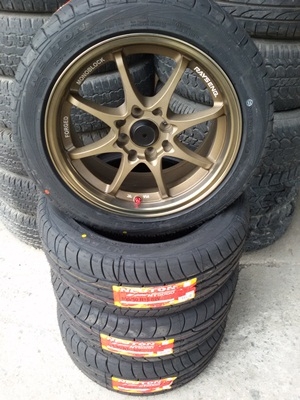 ขายล้อCE28 ขอบ15 4รู100-114 กว้าง7ยางใหม่195/50/15  4 ล้อ