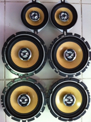 ลำโพงชุดทั้งคัน ลำโพงหน้า หลัง  Pioneer TS-J1600A 6.5นิ้ว 4ดอก/Pioneer TS-J1000A 4นิ้ว 2ดอก โครงหล่อ หน้าเคฟล่า สภาพสวย มือ2 ญี่ปุ่น