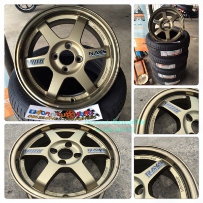 ขายล้อใหม่ ขอบ15'' TE37 ปั้มขอบ สีปีเก่าชุดละ9,900ปั้มขอบ สีเทียบแท้ปีเก่าขอบชาวิ้งๆ กว้าง7" ออฟ35 4รู100 พร้อมยางใหม่ปี15 Neuton-Accelera เริ่มต้น15,900฿ แถมครบๆ