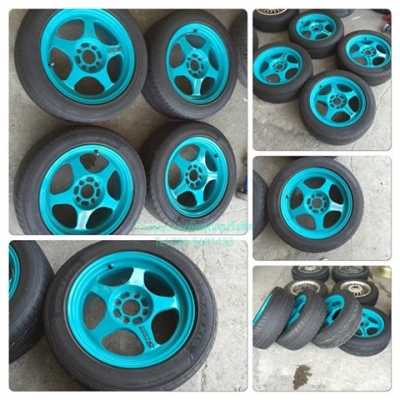 ขายล้อแม็กซ็ขอบ15 Spoon (Rota) 4รู100+ ยาง ราคา 7,500