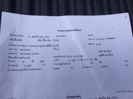ขายรถ10ล้อดั้มพ์ HINO FM2PNLD เครื่อง 380แรงม้า เบรคแห้งปี54 สนใจโทร 081-970-1072