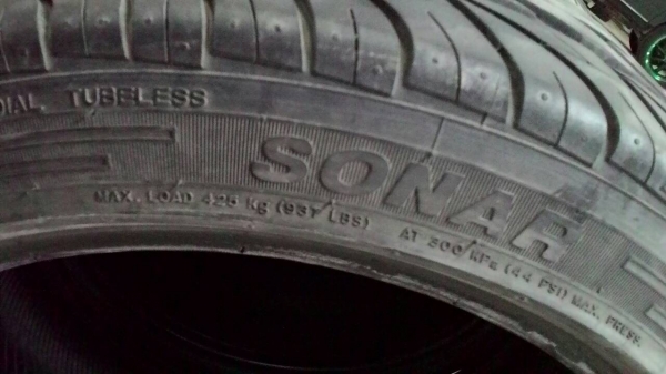 195/45R15 SONAR SX-1 ปี12 ชุด 4 เส้น tel.081-427-3941