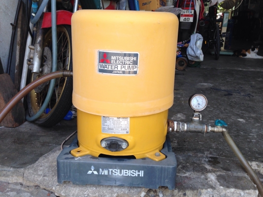 ขายปั้มน้ำอัตโนมัติ Mitsubishi 100W สภาพสวย ตรวจเช็คแรงดันเรียบร้อยแล้ว ไม่มีรั่วซึม พร้อมใช้งาน