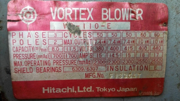 Sale>>ริงโบวเวอร์ Hitachi ดูด-เป่า 10 HP. 380 V. โทร 089-2499-123