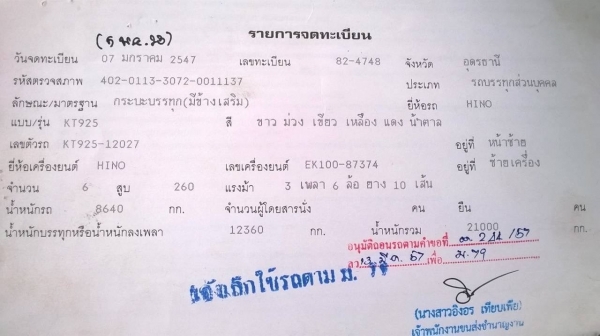 ขาย 10 ล้อ เพลาเดียว HINO KT925 วางเครื่อง EK100 260 แรงม้า ช่วงล่าง ZM หัว F18 มีระบบลำโพงลากพ่วง คัสซีสวย เบรคลมดัน พาวเวอร์ ทะเบียนพร้อมโอนครับ ขาย 10 ล้อ เพลาเดียว HINO KT925 วางเครื่อง EK100 260 แรงม้า ช่วงล่าง ZM หัว F18 มีระบบลำโพงลากพ่วง คัสซีสวย เบรคลมดัน พาวเวอร์ ทะเบียนพร้อมโอนครับ