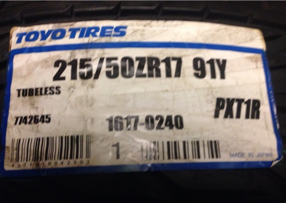 ยางใหม่ผลิตประเทศญี่ปุ่น Toyo Tires 215 50 17 ราคาพิเศษเส้นล่ะ 3,209 บาท หมดแล้วหมดเลย