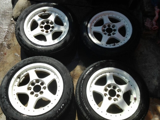 15x6.5 / 4*100/114 พร้อมยางเก่า ล้อแท้ เดิม ๆ หนา ๆ ทำสีเพิ่ม 500