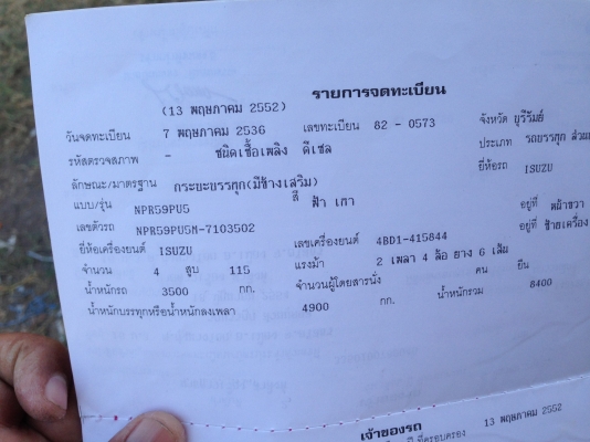 ขายด่วนรถหกล้อ อิซูซุ ปี 36 แท้ห้าง