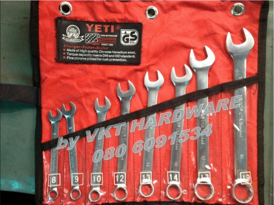 ประแจแหวนน 8 ตัวชุด  YETI  # 8 - 19