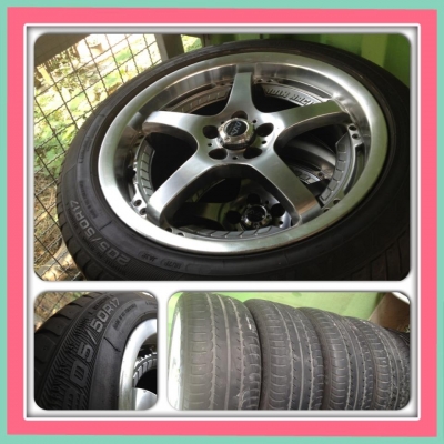 ขายแม็กมือ2 VOLK RACING ขอบ17 5รู100 + ยาง ราคา 8,500 บาทถูก