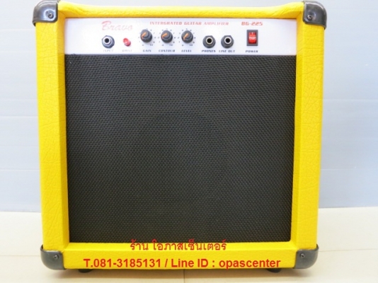 ตู้แอมป์กีต้า BRAVO รุ่น BG-225 ของใหม่ มือหนึ่ง ดอก 6นิ้ว สีเหลืองสดใส