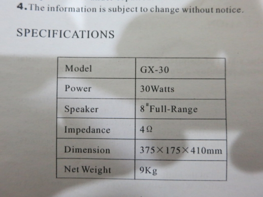 ตู้แอมป์กีต้าร์ Overdrive รุ่น GX-30 ของใหม่ มือหนึ่ง ดอก 8 นิ้ว เสียงดี