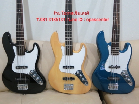 เบสไฟฟ้า 4 สาย ยี่ห้อ Overdrive สีดำ สีไม้ สีฟ้า ของใหม่ มือหนึ่ง ทรงแจ๊สเบส