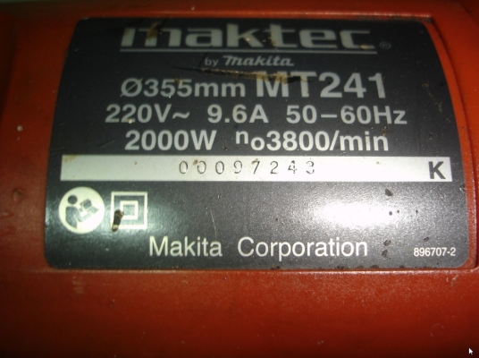 ขายแท่นตัดไฟเบอร์ 14 นิ้ว 2,000 วัตต์ Maktec รุ่น MT241