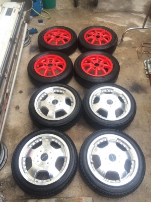 ขายล้อขอบ14x5 4/110 และ4/100 เก่าญี่ปุ่น สภาพดีพร้อมยางโยโก 155/55/14