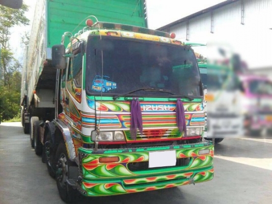 พ่วงแม่ลูกดั๊มพ์ ยี่ห้อ ISUZU DECA 320 แรงม้า  ดั๊มพ์อลูมิเนียม