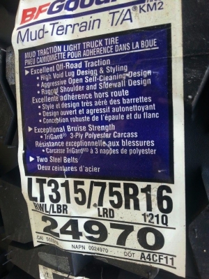 ขาย BF Goddrich KM2 315/75R16