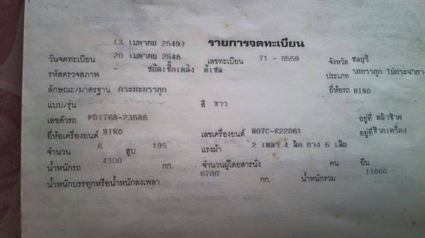 ขายHINO FD3H เครื่อง195แรง ยาว7.20เมตร ยาง825ขอบ16 สภาพพร้อมใช้งาน เอกสารพร้อมโอน สนใจโทร 090-8588220คุณนะ 093-3258446คุณบิว ID:narong498 หรือเข้าดูสินค้าอื่นๆได้ที่ www.truck.in.th/498 หรือFacebook ตลาดรถมือสอง คุณนะ ขายHINO FD3H เครื่อง195แรง ยาว7.20เมตร ยาง825ขอบ16 สภาพพร้อมใช้งาน เอกสารพร้อมโอน สนใจโทร 090-8588220คุณนะ 093-3258446คุณบิว ID:narong498 หรือเข้าดูสินค้าอื่นๆได้ที่ www.truck.in.th/498 หรือFacebook ตลาดรถมือสอง คุณนะ