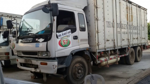 ISUZU-เดทก้าปี.42-เครื่อง.6HH1.NGVตู้3บาน.หัวเดิมบาง.ครัชซีสวย