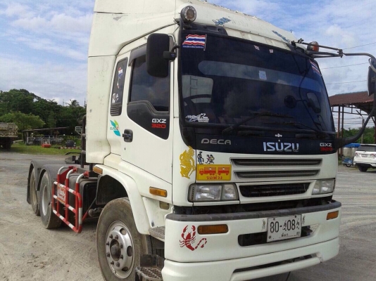 หัวลาก อีซูซุ 320 แรง พร้อมหางพื้นเรียบ3 เพลา 12 เมตร