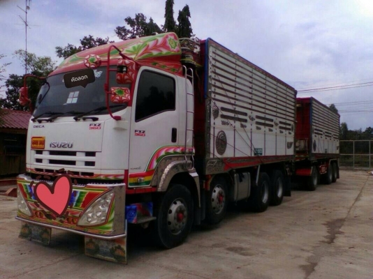 ขาย ISUZU 360 พ่วงแม่ลูก กระบะเนียมดั๊ม คอกเกษตร รถปี 56