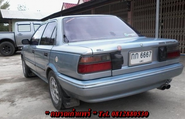 ขายToyota Colola 1.3 โฉมโดเรม่อนเกียร์ธรรมดาเครื่องดีช่วงล่างดีแอร์เย็นเจ้าของรักษาดีไม่เคยติดแก๊สสภาพพร้อมใช้ 33000 บาท