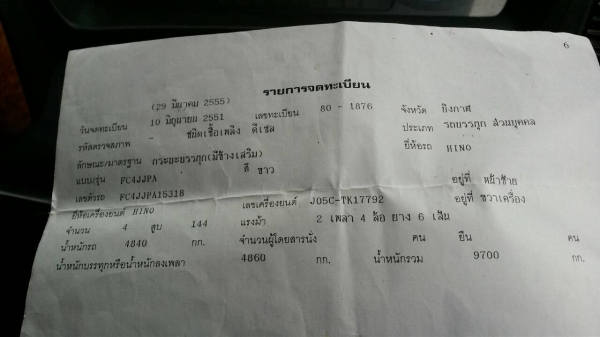 หกล้อ ฮีโน้  FC 4JJPA150 hpปี51 สภาพสวยเดิมๆ ทะเบียนพร้อมโอน ราคา 790,000บ ต่อรองได้