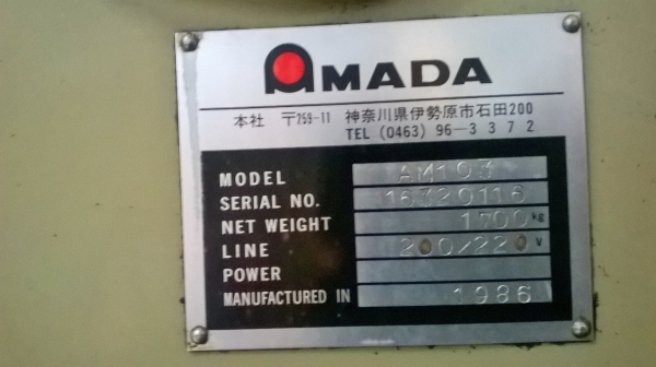 ขายถูกๆเครื่องมิลลิ่งนำเข้าจากญี่ปุ่น AMADA AM-103..M4..ผ่อนได้ครับ ขายถูกๆเครื่องมิลลิ่งนำเข้าจากญี่ปุ่น AMADA AM-103..M4..ผ่อนได้ครับ