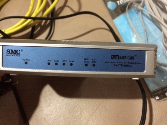 เร้าเตอร์ SMC 4 Port มีสายโทรศัพท์สาย land ให้