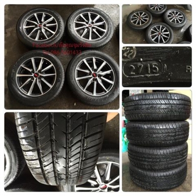 ขายล้อแม็กซ์มือสองขอบ15 New Vios TRD 4รู100 ยางป้ายแดงปี15 ราคา 12,500
