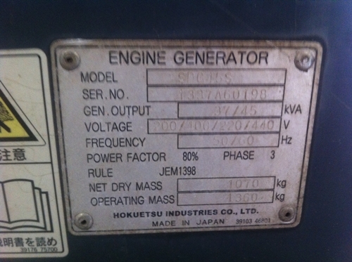 เครื่องปั่นไฟ AIRMAN SDG45S สวยครับ เก่านอก สนใจติดต่อมาได้เลยครับ