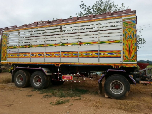 ขายหางพ่วง 3 เพลาแท้ กระบะเนียมดั๊ม ยาว 8 เมตร อู่ ไทยเทรเลอร์