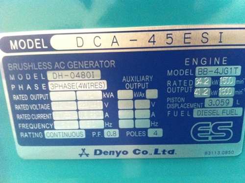 เครื่องปั่นไฟ DENYO มือ 1 DCA-45ESI นำเข้าจาก DENYO โดยตรงไม่ผ่านใคร สนใจติดต่อมาได้เลยครับ เครื่องปั่นไฟ DENYO มือ 1 DCA-45ESI นำเข้าจาก DENYO โดยตรงไม่ผ่านใคร สนใจติดต่อมาได้เลยครับ