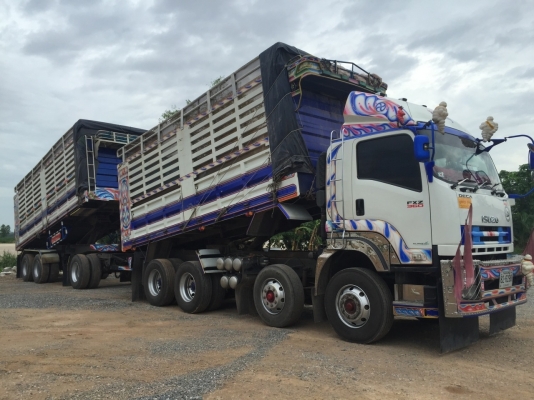 ขาย ISUZU 360 พ่วงแม่ลูก กระบะเหล็กคอกเกษตรดั๊ม รถปี 56