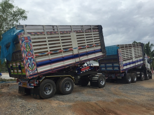 ขาย ISUZU 360 พ่วงแม่ลูก กระบะเหล็กคอกเกษตรดั๊ม รถปี 56