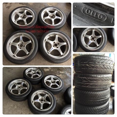 ขายล้อแม็กซ็ขอบ17 5 Zigen 4รู100 +ยาง ราคา 6,500