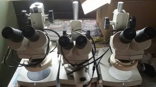ขายกล้องสเตอริโอไมโครสโคบ มือ 2 พร้อมใช้  มี 3 ตัว