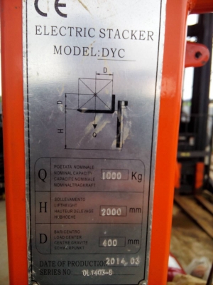 ขาย stacker ไฟฟ้า 1.0 ตัน ขาย stacker ไฟฟ้า 1.0 ตัน