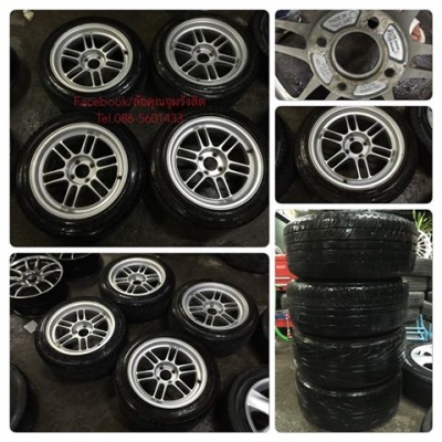 ขายล้อแม็กซ็ขอบ15 RPF1 ก้านตรง กว้าง7.5 4รู100 ยางปี10-11 ราคา 9,900