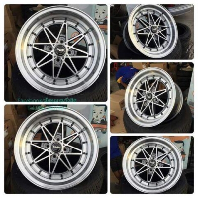 แม็กซ์ใหม่15" Equip กว้าง8" ออฟ25 4รู100 ราคาล้อเปล่าชุดละ 11,000