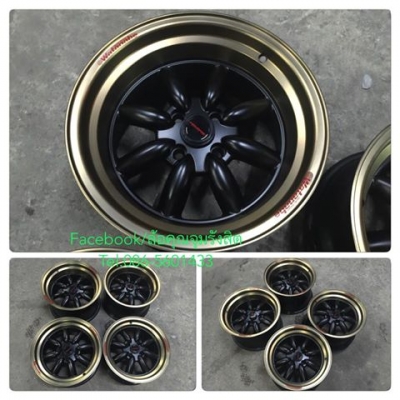 ล้อใหม่15 Watanabe ล้อเปล่า หน้า8"-หลัง9" ออฟ15-20. 4รู100 ชุดละ 9,900฿.