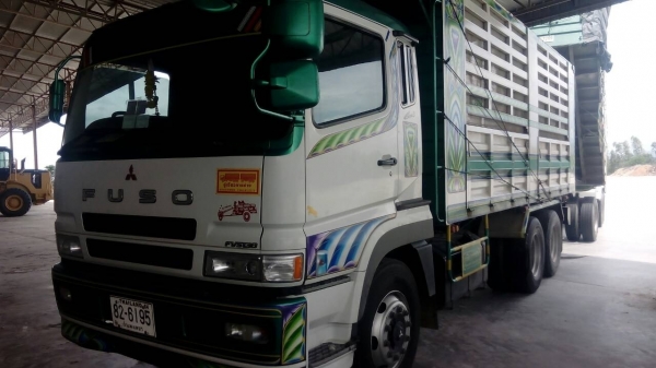 ขาย MITSUBISHI FUSO 380 พ่วงแม่ลูก กระบะเหล็กคอกเกษตร รถปี 56