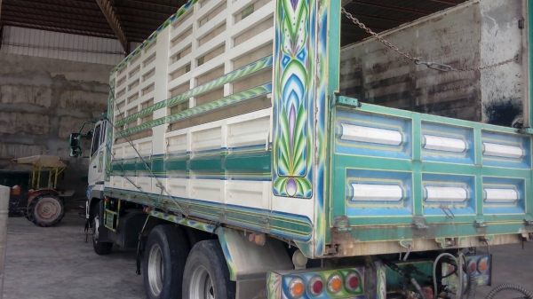 ขาย MITSUBISHI FUSO 380 พ่วงแม่ลูก กระบะเหล็กคอกเกษตร รถปี 56