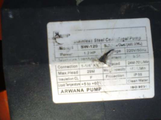 ปั้มน้ำ 1.2  แรง