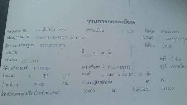 ขายรถเทเลอร์ บรรทุกแม็คโคร 2 เพลา  เครื่องลงเล่มแล้ว  ราคานี้ ( ขึ้นหางใหม่ให้ )