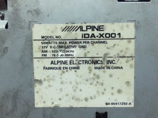 Alpine iDA-X001 24Bit 4V จอสี USB Ipod TV คุมกล่องCD ปรีเอ้า3ชุด มือ2 ญี่ปุ่น Alpine iDA-X001 24Bit 4V จอสี USB Ipod TV คุมกล่องCD ปรีเอ้า3ชุด มือ2 ญี่ปุ่น