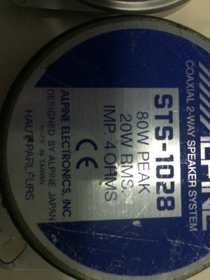 ลำโพง Alpine STS-1028 4นิ้ว 2ทาง กรวยอลูมิเนียม Made in Taiwan มือ2 ญี่ปุ่น ลำโพง Alpine STS-1028 4นิ้ว 2ทาง กรวยอลูมิเนียม Made in Taiwan มือ2 ญี่ปุ่น
