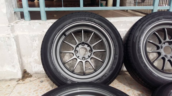 ขายล้อแม็กมือ2 racingtek c64 งาน apex wheel 15"พร้อมยางปี13สนใจติดต่อเล็กคลองสามครับ 081-3747940