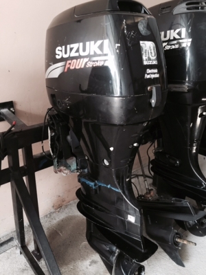 ขายเครื่องเรือ Suzuki 70 หัวฉีด สตาร์ทไฟฟ้า ทริมไฟฟ้า
