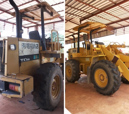 **950,000 บ.ต่อรอง/// รถตักล้อยาง TCM 830 เอวอ่อน **ขาย TCM 830 รถตักล้อยาง เอวอ่อน ขยายบุ้งกี๋ ต่อแขน แล้ว WHEEL LOADER TCM 830 S/N(ซีเรียล) 63800700 เครื่องเดิม ปั้มเดิม เครื่องISUZU 6BB1-6สูบ เครื่องดี แน่น แรงดี ปั้มดี แรงดีครับ แขนดี หนา แข็งแรง ไม่แ